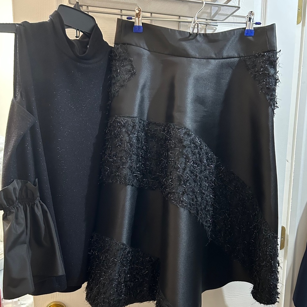 Elegant Black Women's Skirt Set